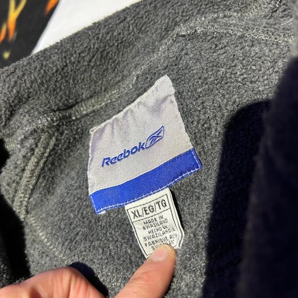 Vintage Portland Trailblazers Sweater XL Grey Fleece Quarter Zip NFL Reebok - Picture 4 of 8